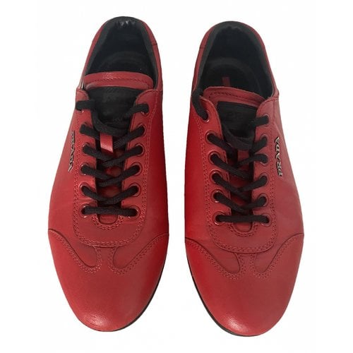 Pre-owned Prada Leather Trainers In Red