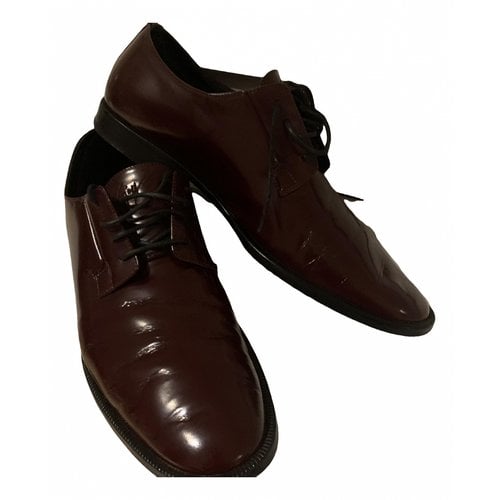Pre-owned Giuseppe Zanotti Leather Lace Ups In Burgundy