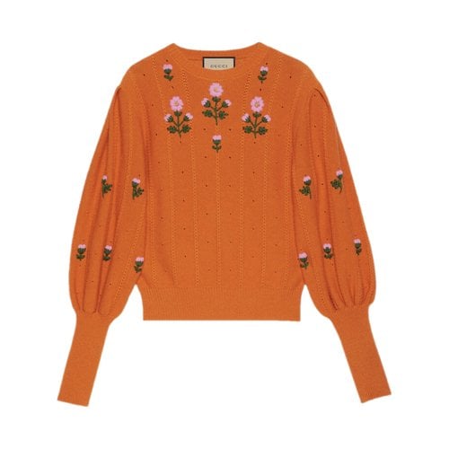 Pre-owned Gucci Wool Cardigan In Orange