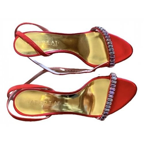 Pre-owned Aperlai Leather Sandal In Red