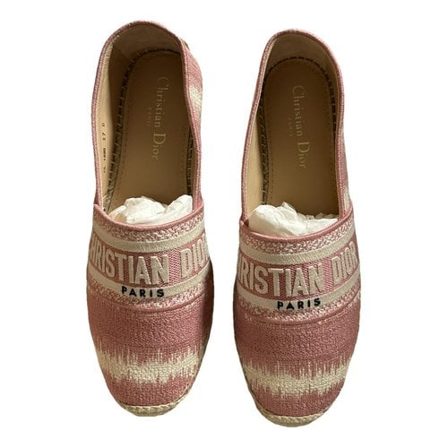 Pre-owned Dior Granville Cloth Espadrilles In Pink