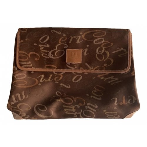 Pre-owned Enrico Coveri Cloth Clutch Bag In Brown