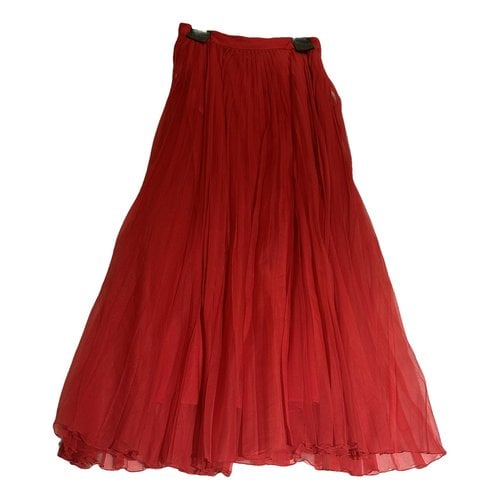Pre-owned Gucci Silk Mid-length Skirt In Red