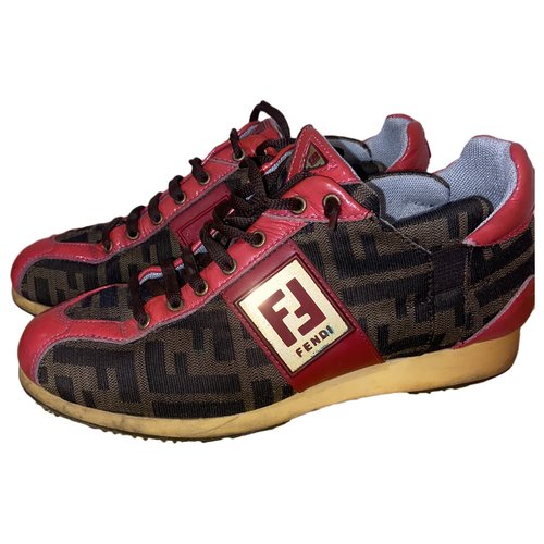 Pre-owned Fendi Cloth Trainers In Brown