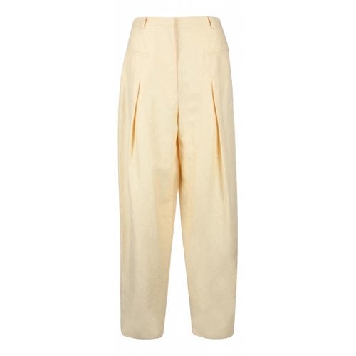 Pre-owned Patrizia Pepe Linen Trousers In Blue