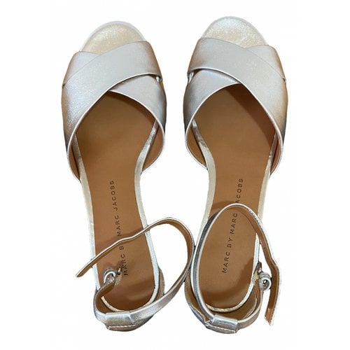 Pre-owned Marc By Marc Jacobs Leather Sandal In Silver