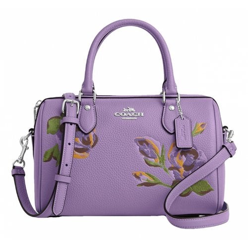 Pre-owned Coach Leather Satchel In Purple