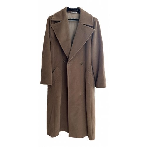 Pre-owned Max Mara 101801 Wool Coat In Brown