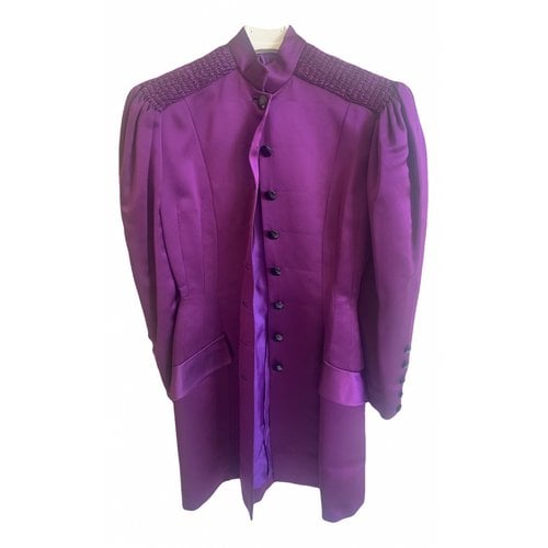 Pre-owned Pierre Balmain Silk Caban In Purple