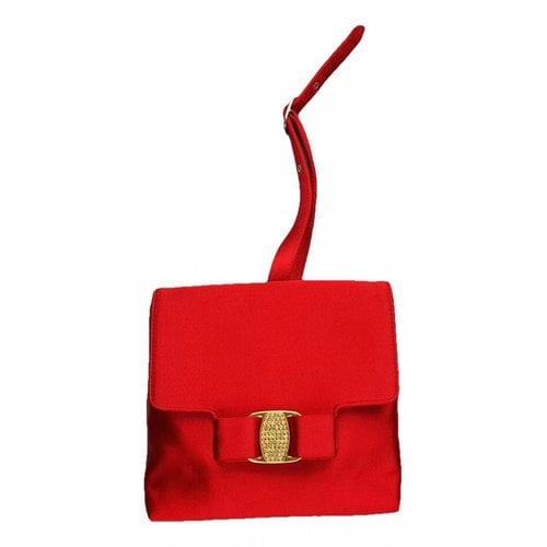 Pre-owned Ferragamo Silk Bag In Red