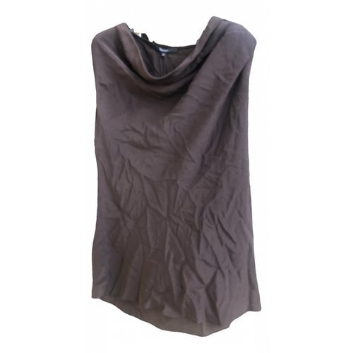 Pre-owned Gucci Silk Top In Brown