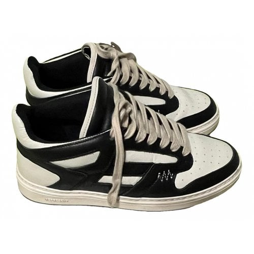Pre-owned Represent Leather Low Trainers In Black