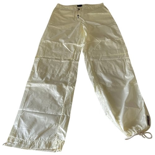 Pre-owned Moncler Straight Pants In White