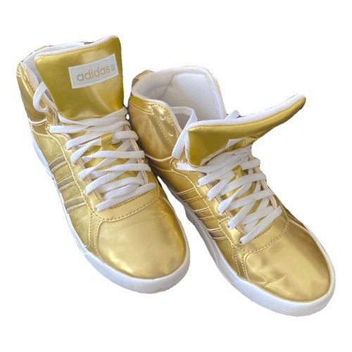 Pre-owned Adidas Originals Leather Trainers In Gold
