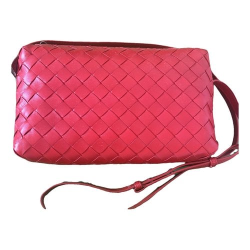 Pre-owned Bottega Veneta Nodini Leather Crossbody Bag In Red