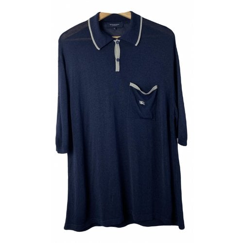 Pre-owned Burberry Polo Shirt In Navy