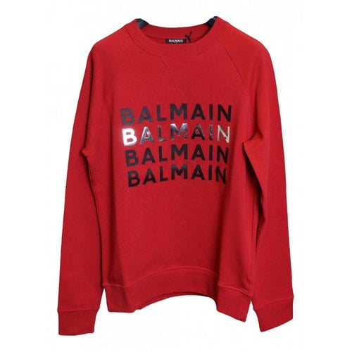 Pre-owned Balmain Sweatshirt In Red