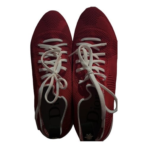 Pre-owned Dior Cloth Low Trainers In Red