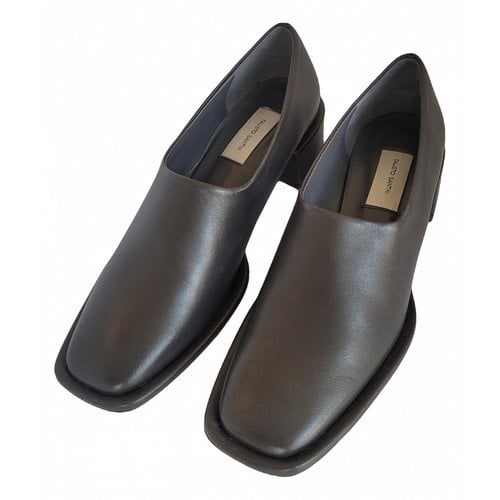 Pre-owned Fausto Santini Leather Flats In Anthracite