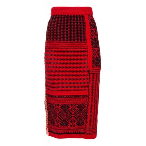 Pre-owned Burberry Wool Mid-length Skirt In Red