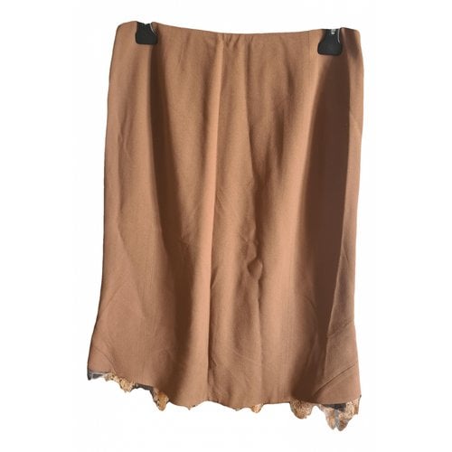 Pre-owned Christian Lacroix Silk Mid-length Skirt In Brown