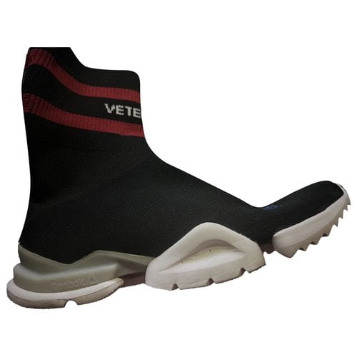 Pre-owned Vetements Cloth High Trainers In Black