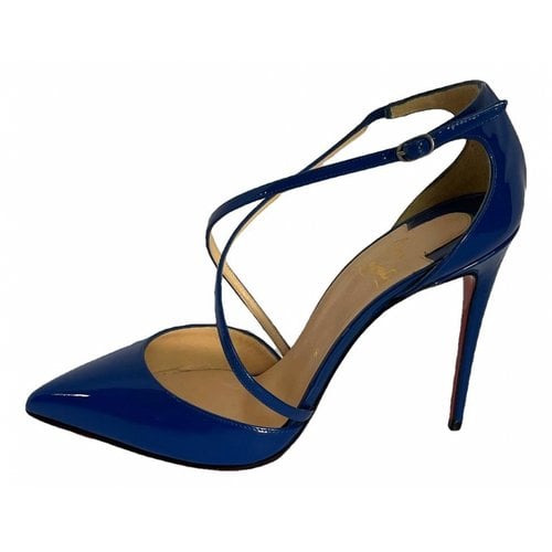 Pre-owned Christian Louboutin Patent Leather Heels In Blue