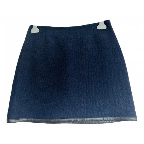 Pre-owned Prada Wool Mini Skirt In Blue