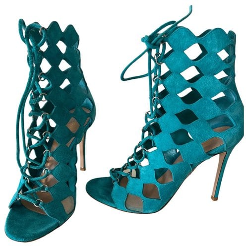 Pre-owned Gianvito Rossi Leather Heels In Turquoise