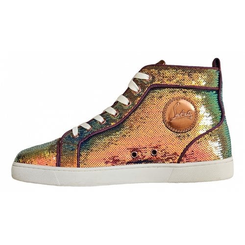 Pre-owned Christian Louboutin Louis High Trainers In Metallic