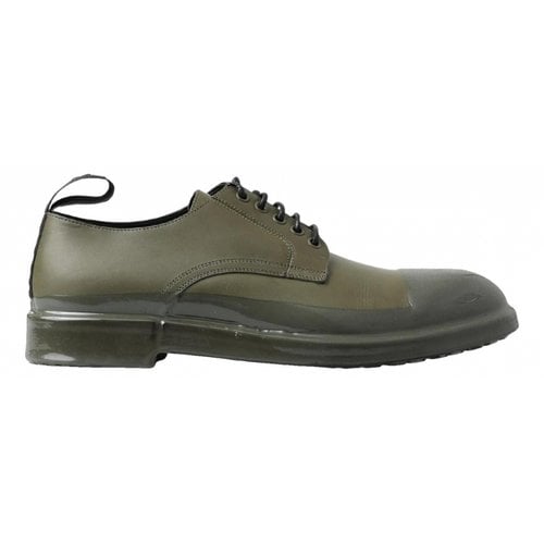 Pre-owned Dolce & Gabbana Leather Lace Ups In Green