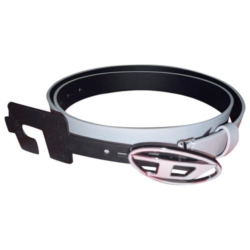 Pre-owned Diesel Leather Belt In White