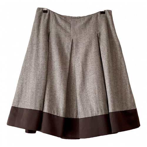 Pre-owned Reiss Wool Mid-length Skirt In Brown