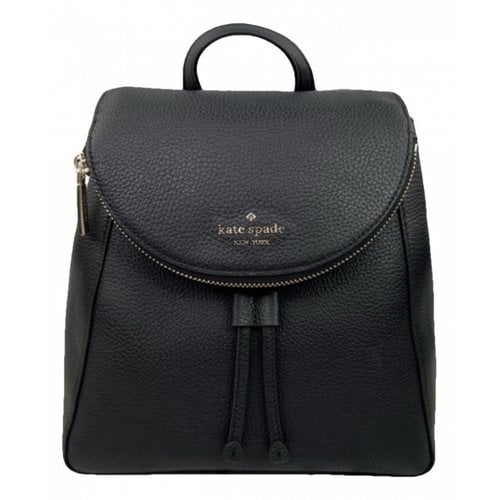Pre-owned Kate Spade Leather Backpack In Black