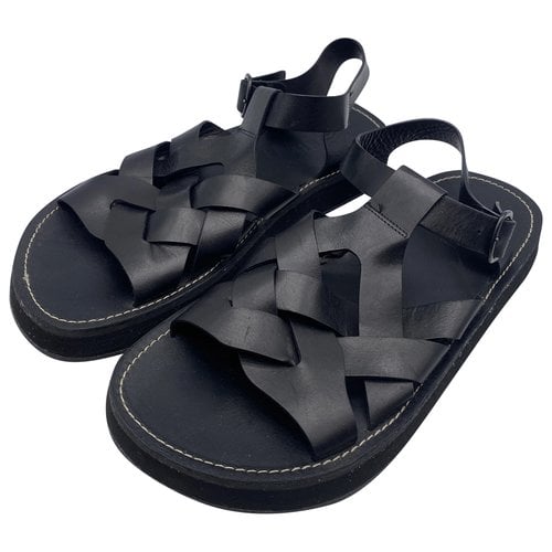Pre-owned Hereu Leather Sandals In Black