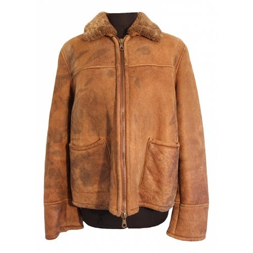 Pre-owned Emporio Armani Leather Jacket In Brown