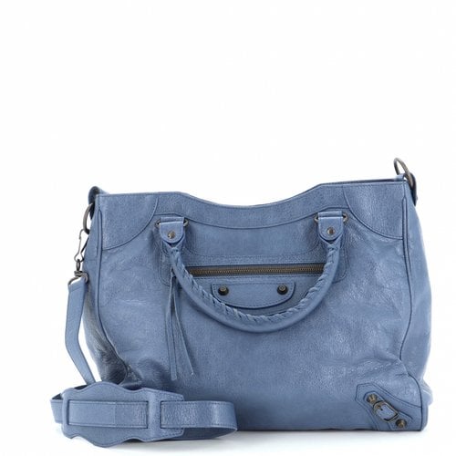 Pre-owned Balenciaga Leather Handbag In Blue