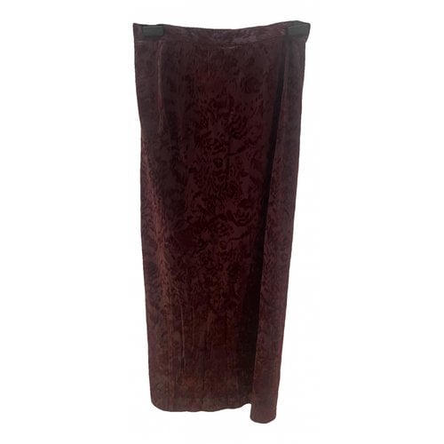 Pre-owned Hache Maxi Skirt In Burgundy