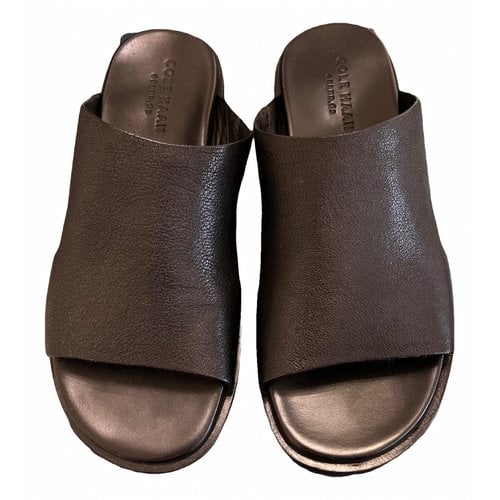 Pre-owned Cole Haan Leather Sandals In Black