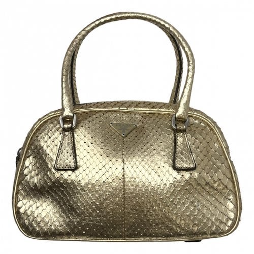 Pre-owned Prada Leather Handbag In Gold