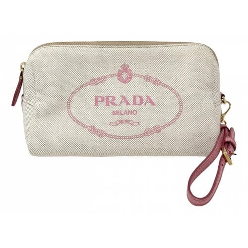 Pre-owned Prada Clutch Bag In White