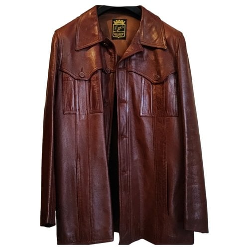 Pre-owned Enes Leather Vest In Brown