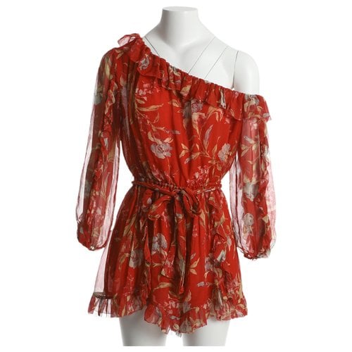 Pre-owned Zimmermann Silk Jumpsuit In Red