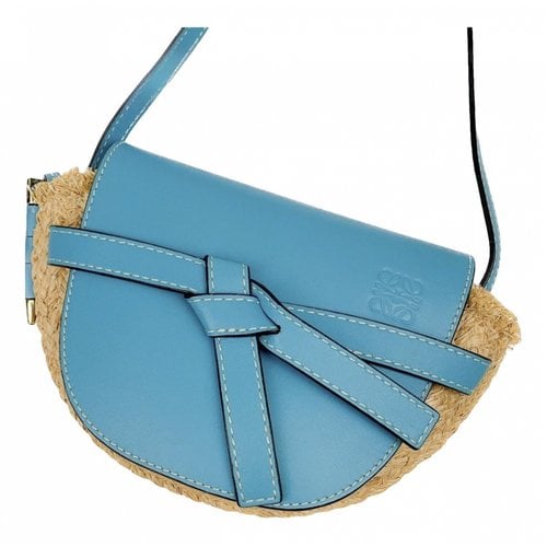 Pre-owned Loewe Gate Leather Crossbody Bag In Blue