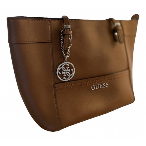 Pre-owned Guess Leather Handbag In Brown