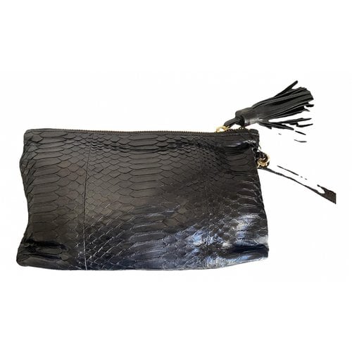 Pre-owned Claris Virot Leather Clutch Bag In Black