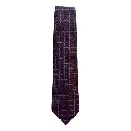 Pre-owned Kenzo Silk Tie In Purple