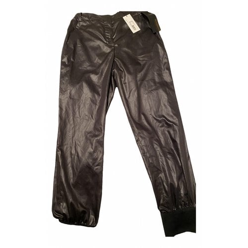 Pre-owned Sonia Rykiel Vegan Leather Trousers In Black