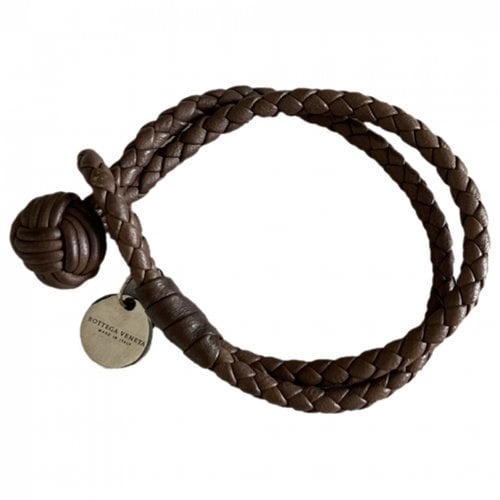 Pre-owned Bottega Veneta Leather Bracelet In Brown