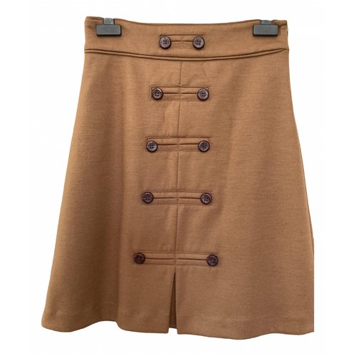 Pre-owned Diane Von Furstenberg Wool Mini Skirt In Camel